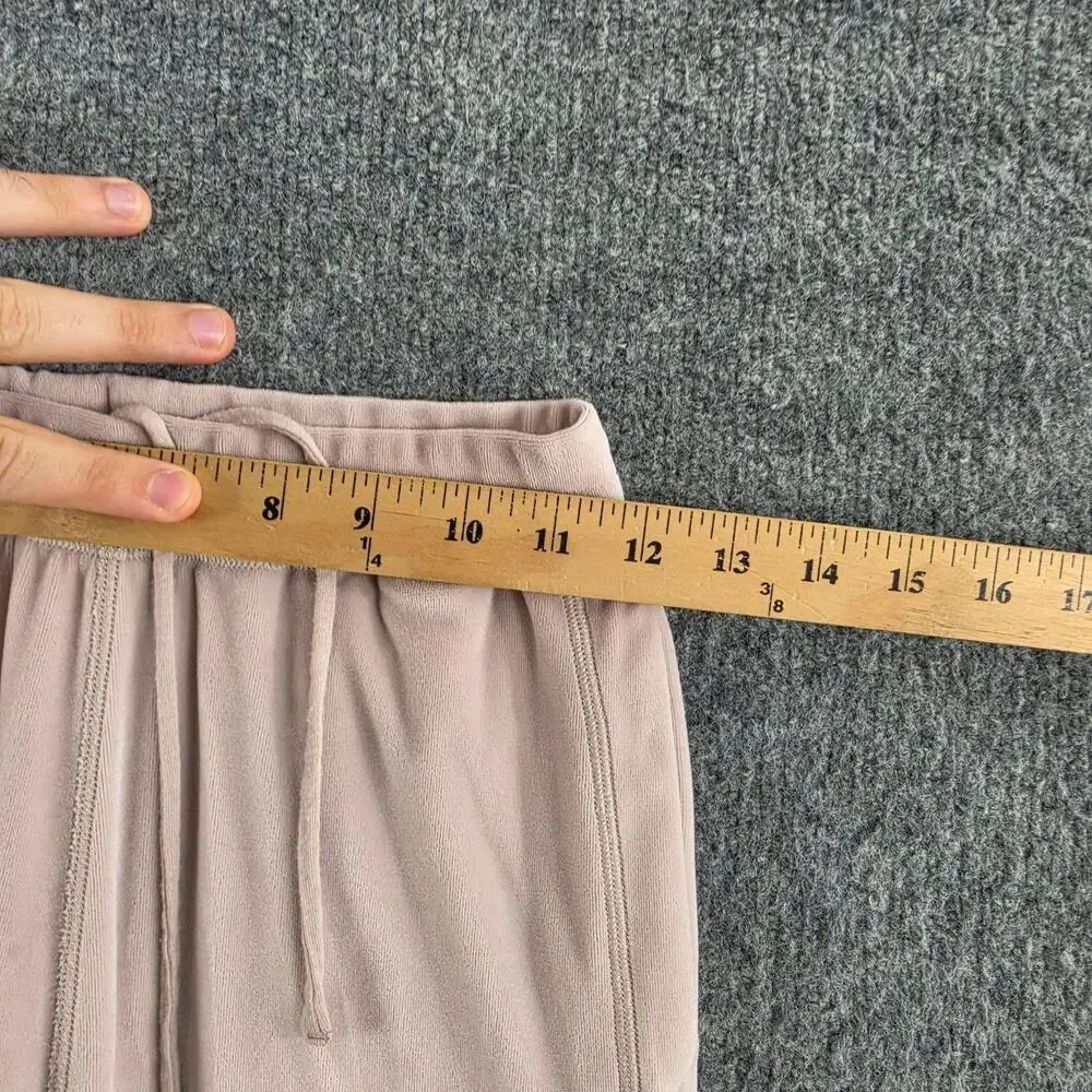 Alo Yoga Pants Womens XS Velour Wide Leg High Waist Pink Lounge Sweatpants Comfy